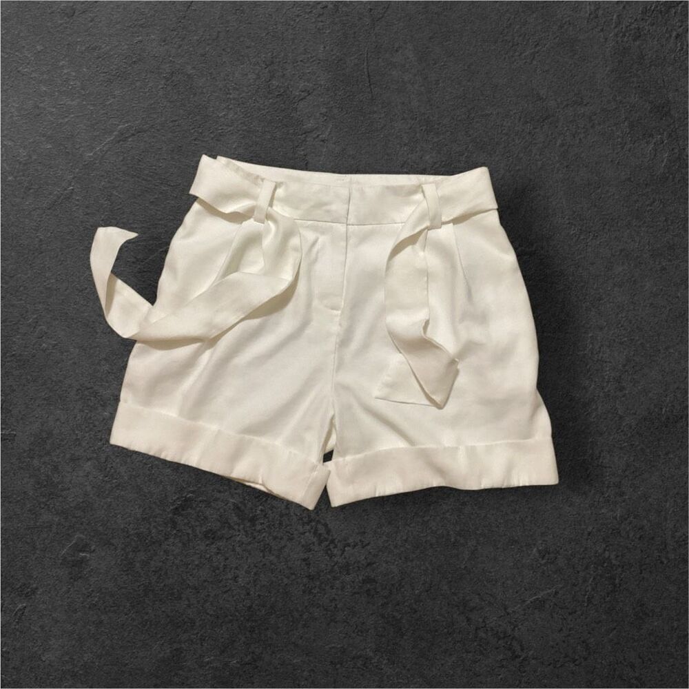 Vintage White High Rise Dress Shorts 4